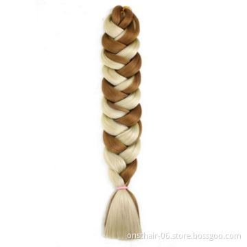 Crochet Braiding Hair 41 Inch Jumbo Extensions Synthetic Braid Hair Extensions for Women Ombre Two Tone Color Colored Hair Wicks